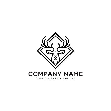 deer logo design vector template white backgroundのイラスト素材