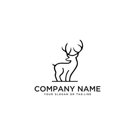 deer logo design vector template white backgroundのイラスト素材
