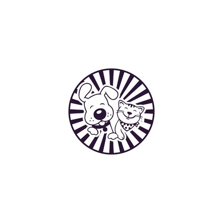 logo design concept dog cat vector templateのイラスト素材