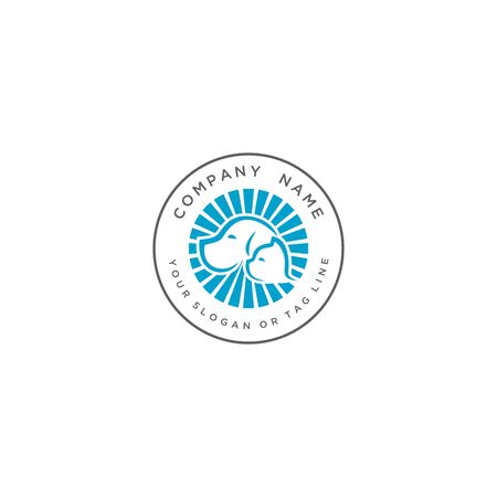 logo design concept dog cat vector templateのイラスト素材