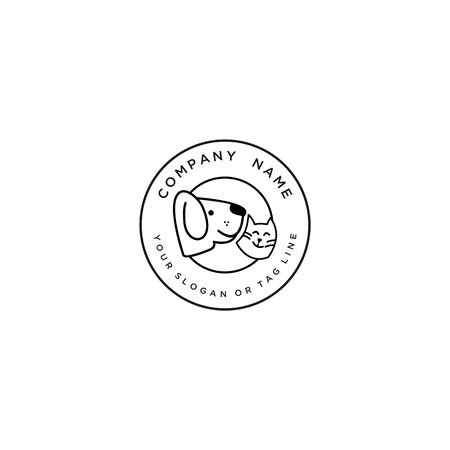 logo design concept dog cat vector templateのイラスト素材