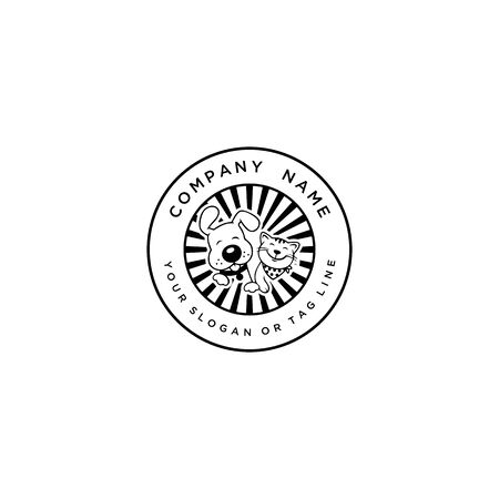 logo design concept dog cat vector templateのイラスト素材