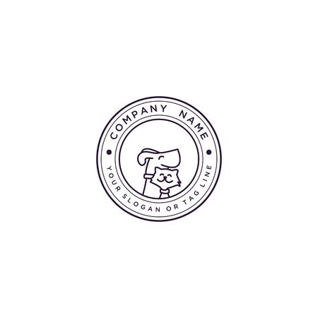 logo design concept dog cat vector templateのイラスト素材