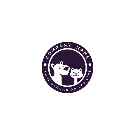 logo design concept dog cat vector templateのイラスト素材