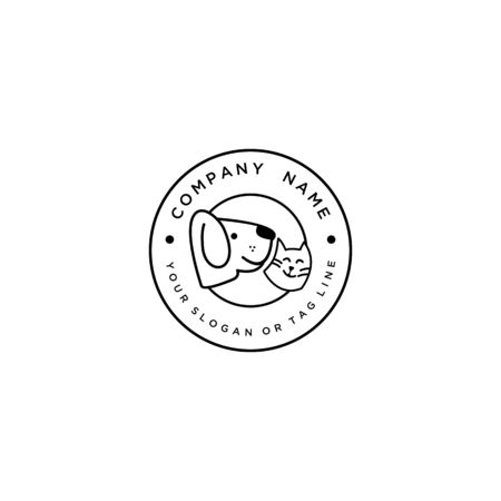 logo design concept dog cat vector templateのイラスト素材