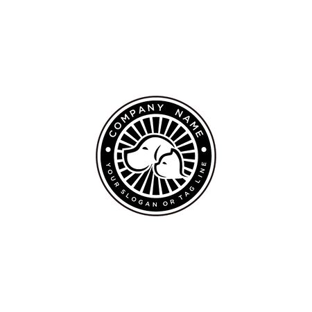 logo design concept dog cat vector templateのイラスト素材