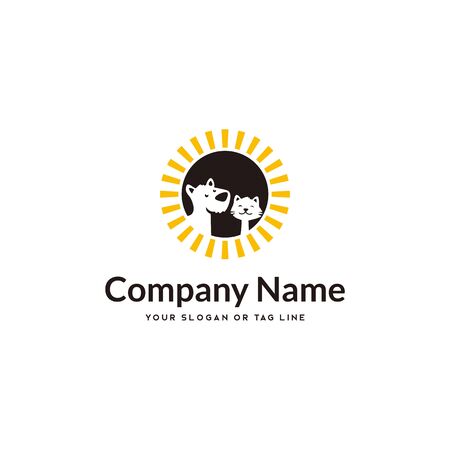 logo design concept dog cat vector templateのイラスト素材