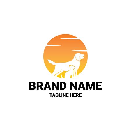 creative logo design Dog and Cat vector templateのイラスト素材