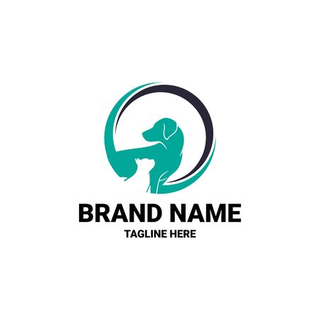 creative logo design Dog and Cat vector templateのイラスト素材