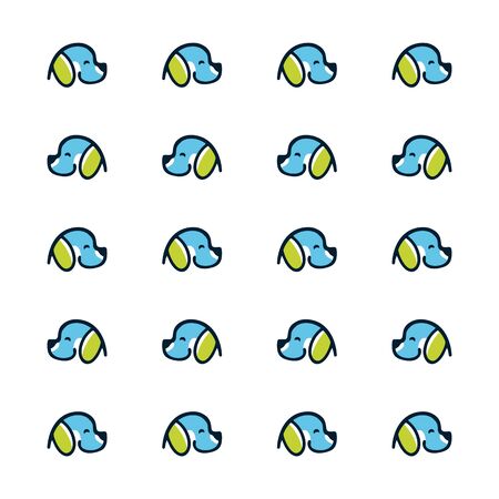 Unique and cute dog head vector design with a nice white background for various packagingのイラスト素材