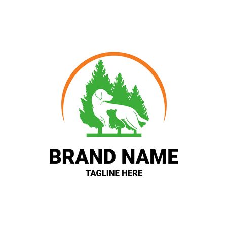 creative logo design Dog and Cat vector templateのイラスト素材