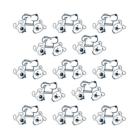 Unique and cute dog head vector design with a nice white background for various packagingのイラスト素材