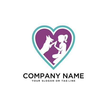 Creative design logo ideas training dogs on a white background become a brand symbol for your business, the concept of dog training iconsのイラスト素材