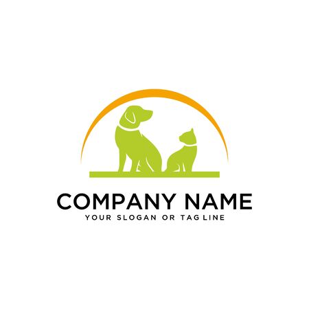 creative logo design Dog and Cat vector templateのイラスト素材