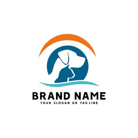 creative logo design Dog and Cat vector templateのイラスト素材