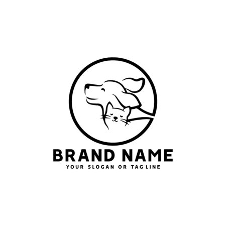 creative logo design Dog and Cat vector templateのイラスト素材