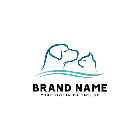 creative logo design Dog and Cat vector templateのイラスト素材