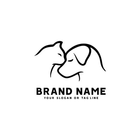 creative logo design Dog and Cat vector templateのイラスト素材