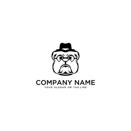 logo design Bulldog vector template white backgroundのイラスト素材