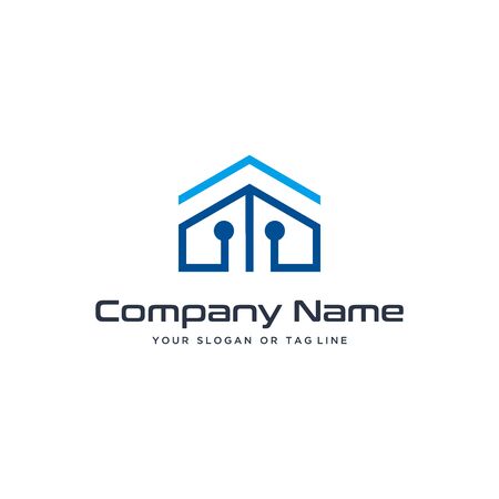 home design logo technology vector template white backgroundのイラスト素材