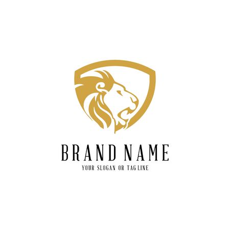 lion logo design vector template white backgroundのイラスト素材
