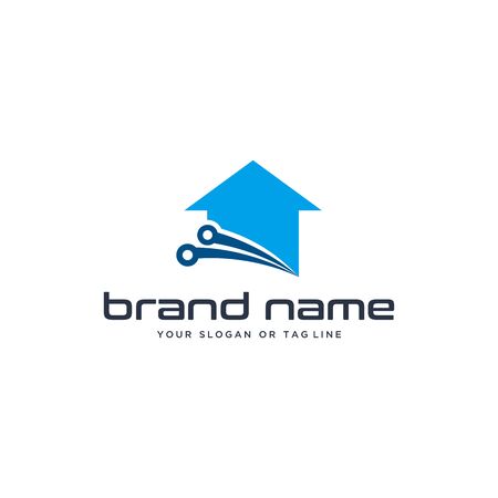 home design logo technology vector template white backgroundのイラスト素材