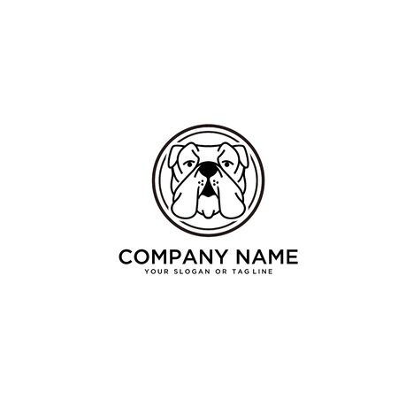 logo design Bulldog vector template white backgroundのイラスト素材