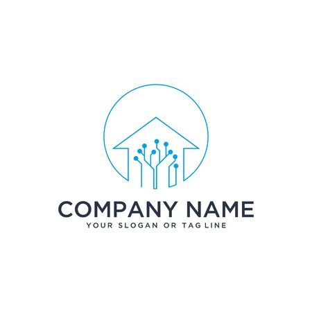home design logo technology vector template white backgroundのイラスト素材
