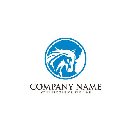 logo design horse care, horse training vector templateのイラスト素材