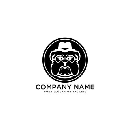 logo design Bulldog vector template white backgroundのイラスト素材