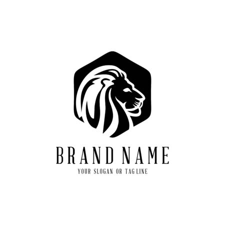 lion logo design vector template white backgroundのイラスト素材