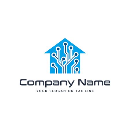 home design logo technology vector template white backgroundのイラスト素材
