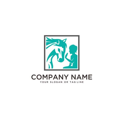 logo design horse care, horse training vector templateのイラスト素材