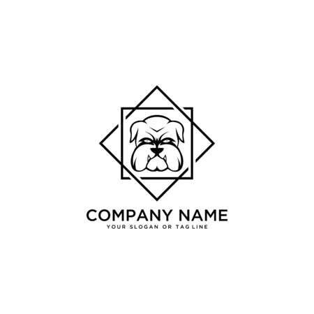 logo design Bulldog vector template white backgroundのイラスト素材