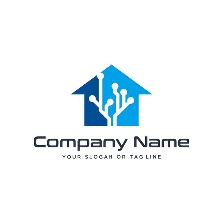 home design logo technology vector template white backgroundのイラスト素材