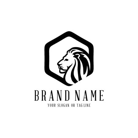 lion logo design vector template white backgroundのイラスト素材