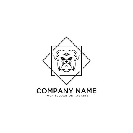 logo design Bulldog vector template white backgroundのイラスト素材