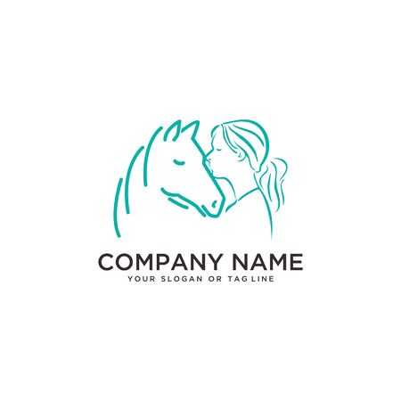 logo design horse care, horse training vector templateのイラスト素材