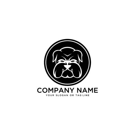 logo design Bulldog vector template white backgroundのイラスト素材