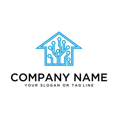 home design logo technology vector template white backgroundのイラスト素材