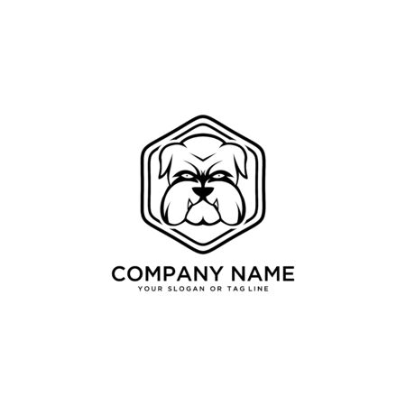 logo design Bulldog vector template white backgroundのイラスト素材