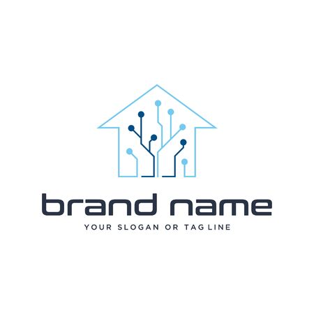 home design logo technology vector template white backgroundのイラスト素材