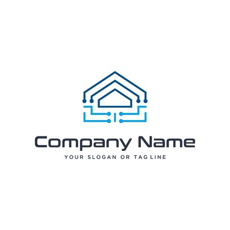 home design logo technology vector template white backgroundのイラスト素材