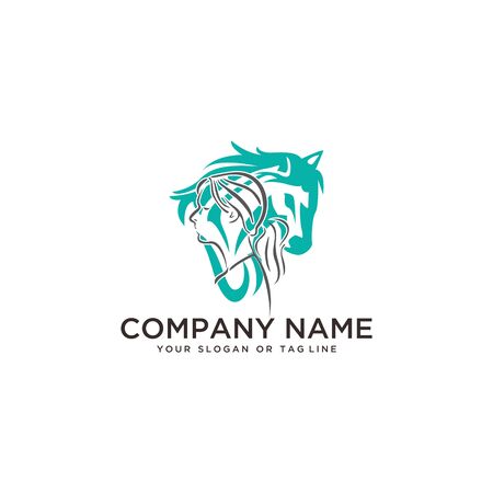 logo design horse care, horse training vector templateのイラスト素材