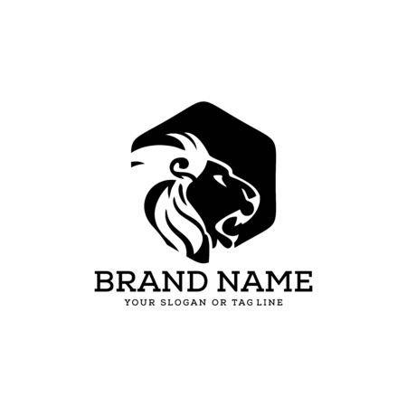 lion logo design vector template white backgroundのイラスト素材