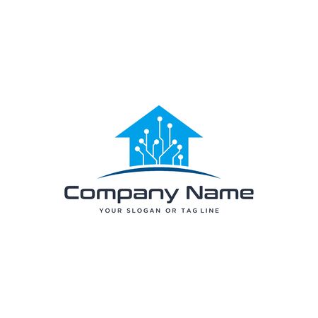 home design logo technology vector template white backgroundのイラスト素材