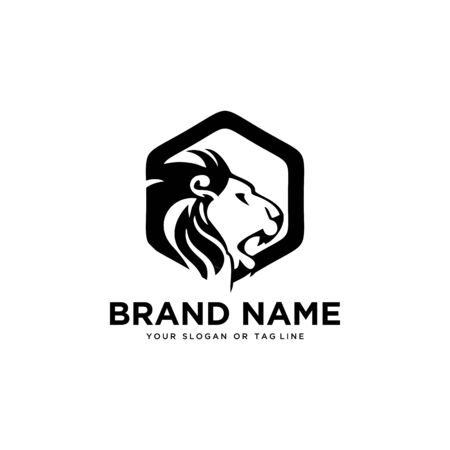 lion logo design vector template white backgroundのイラスト素材