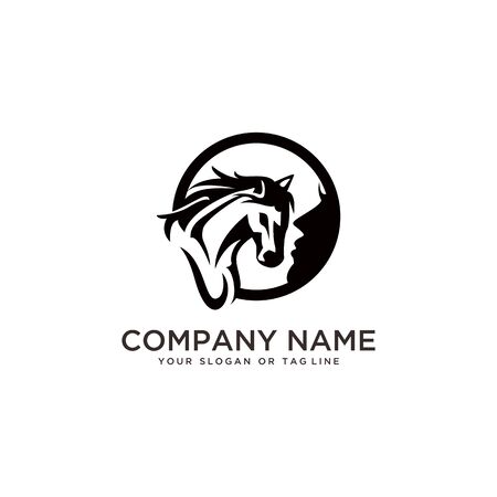 logo design horse care, horse training vector templateのイラスト素材