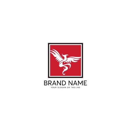 logo design phoenix vector template white backgroundのイラスト素材
