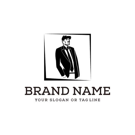 creative design logo businessman white backgroundのイラスト素材